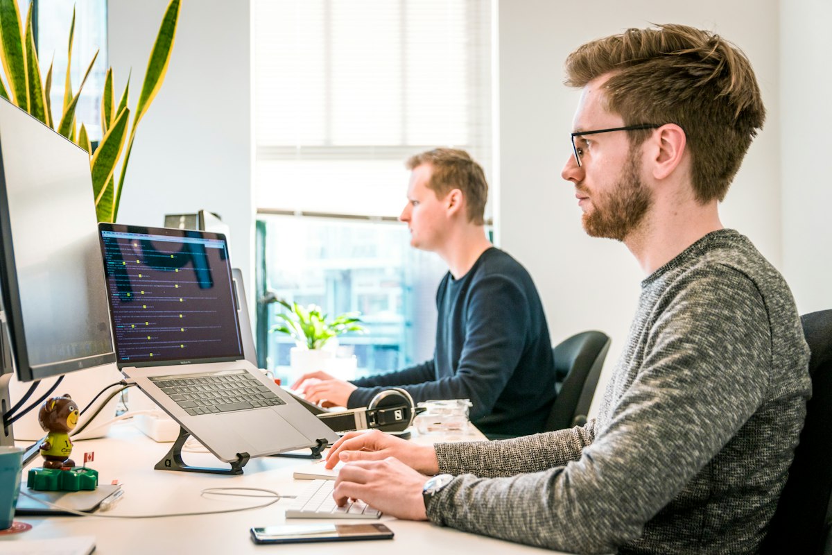 IT specialists working at their desks